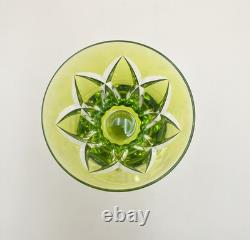 Verre roemer vin Rhin cristal signé SAINT LOUIS doublé VERT modèle CAMARGUE 20,2