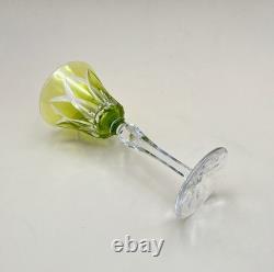 Verre roemer vin Rhin cristal signé SAINT LOUIS doublé VERT modèle CAMARGUE 20,2