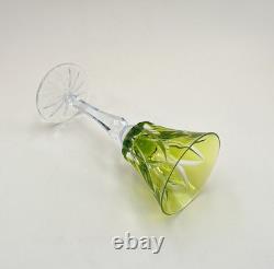 Verre roemer vin Rhin cristal signé SAINT LOUIS doublé VERT modèle CAMARGUE 20,2