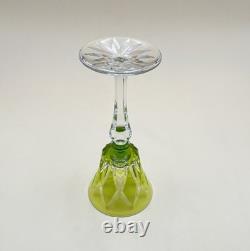 Verre roemer vin Rhin cristal signé SAINT LOUIS doublé VERT modèle CAMARGUE 20,2