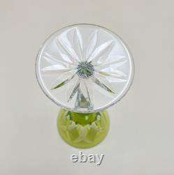 Verre roemer vin Rhin cristal signé SAINT LOUIS doublé VERT modèle CAMARGUE 20,2