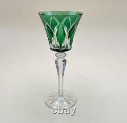 Verre roemer vin Rhin cristal signé SAINT LOUIS doublé VERT modèle CAMARGUE 20,3