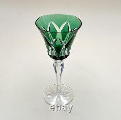 Verre roemer vin Rhin cristal signé SAINT LOUIS doublé VERT modèle CAMARGUE 20,3