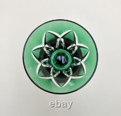 Verre roemer vin Rhin cristal signé SAINT LOUIS doublé VERT modèle CAMARGUE 20,3