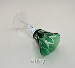 Verre roemer vin Rhin cristal signé SAINT LOUIS doublé VERT modèle CAMARGUE 20,3