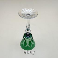 Verre roemer vin Rhin cristal signé SAINT LOUIS doublé VERT modèle CAMARGUE 20,3