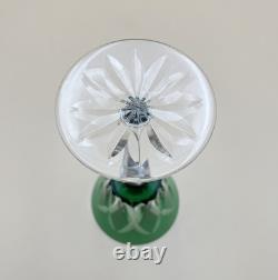 Verre roemer vin Rhin cristal signé SAINT LOUIS doublé VERT modèle CAMARGUE 20,3