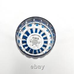 Verre roemer vin du Rhin signé SAINT LOUIS cristal BLEU modèle MANHATTAN 20,5 cm