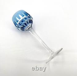 Verre roemer vin du Rhin signé SAINT LOUIS cristal BLEU modèle MANHATTAN 20,5 cm