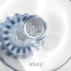 Verre roemer vin du Rhin signé SAINT LOUIS cristal BLEU modèle MANHATTAN 20,5 cm