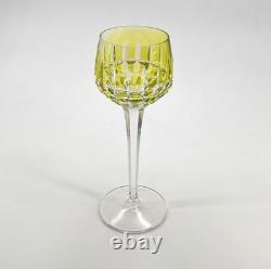 Verre roemer vin du Rhin signé SAINT LOUIS cristal VERT modèle MANHATTAN 20,5 cm