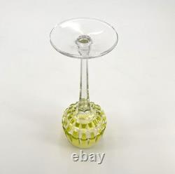 Verre roemer vin du Rhin signé SAINT LOUIS cristal VERT modèle MANHATTAN 20,5 cm