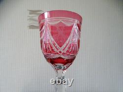 Verre vin Rhin Roemer cristal doublé St Louis/Baccarat/Val st Lambert rose LOT 1