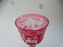 Verre vin Rhin Roemer cristal doublé St Louis/Baccarat/Val st Lambert rose LOT 1