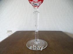 Verre vin Rhin Roemer cristal doublé St Louis/Baccarat/Val st Lambert rose LOT 1