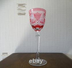 Verre vin du Rhin cristal SAINT LOUIS Roemer rose monogrammé SE LOT 2