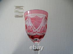 Verre vin du Rhin cristal SAINT LOUIS Roemer rose monogrammé SE LOT 2