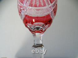 Verre vin du Rhin cristal SAINT LOUIS Roemer rose monogrammé SE LOT 2