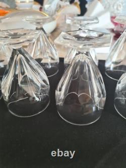 Verres A Vin En Cristal Saint Louis Modèle Poincaré Signé estampillé