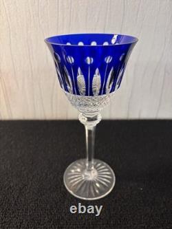 Verres à vin bleu cobalt modèle Tommy cristal Saint Louis