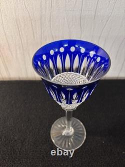 Verres à vin bleu cobalt modèle Tommy cristal Saint Louis