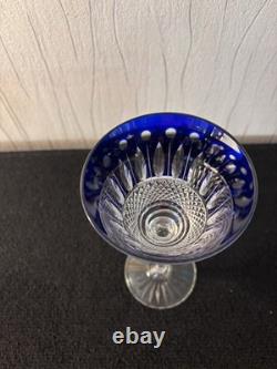 Verres à vin bleu cobalt modèle Tommy cristal Saint Louis