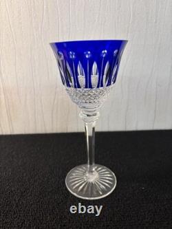 Verres à vin bleu cobalt modèle Tommy cristal Saint Louis