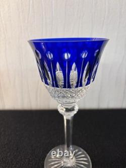 Verres à vin bleu cobalt modèle Tommy cristal Saint Louis