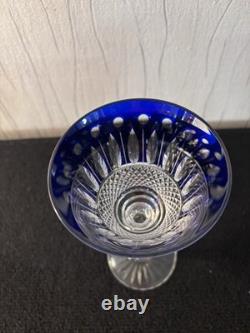 Verres à vin bleu cobalt modèle Tommy cristal Saint Louis