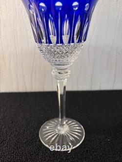 Verres à vin bleu cobalt modèle Tommy cristal Saint Louis