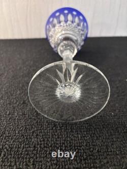Verres à vin bleu cobalt modèle Tommy cristal Saint Louis