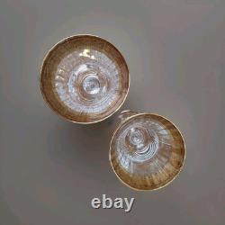 Verres a vin en cristal taille et grave, dore a l'or finstyle Saint -Louis French