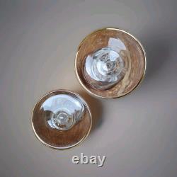 Verres a vin en cristal taille et grave, dore a l'or finstyle Saint -Louis French