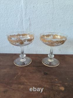 Verres en cristal de Saint Louis Massenet or