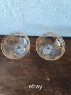 Verres en cristal de Saint Louis Massenet or