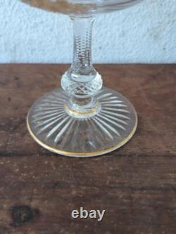 Verres en cristal de Saint Louis Massenet or